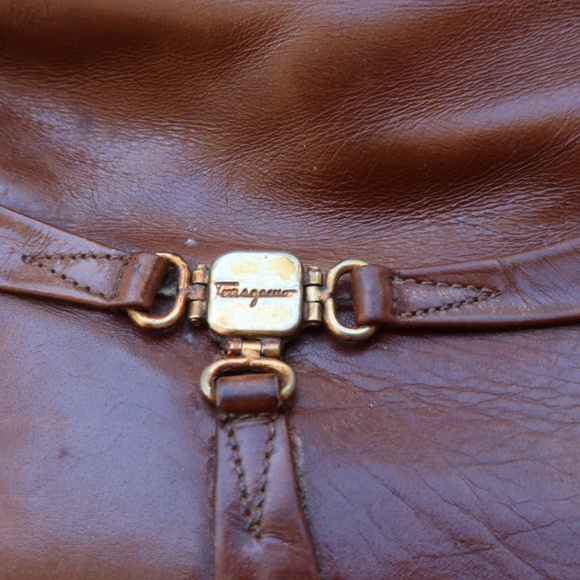 Salvatore Ferragamo Vintage Brown Leather Riding Boots Zip Sz 6B - Picture 4 of 15